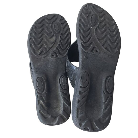 Okabashi Black Flip Flop Thong Orthopedic Sandals Arch Support Womens L - Picture 8 of 9